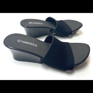 One Sole original interchangeable Wedge Sandal with Black Top